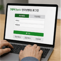 농협 인터넷뱅킹 홈페이지 인증센터 바로가기