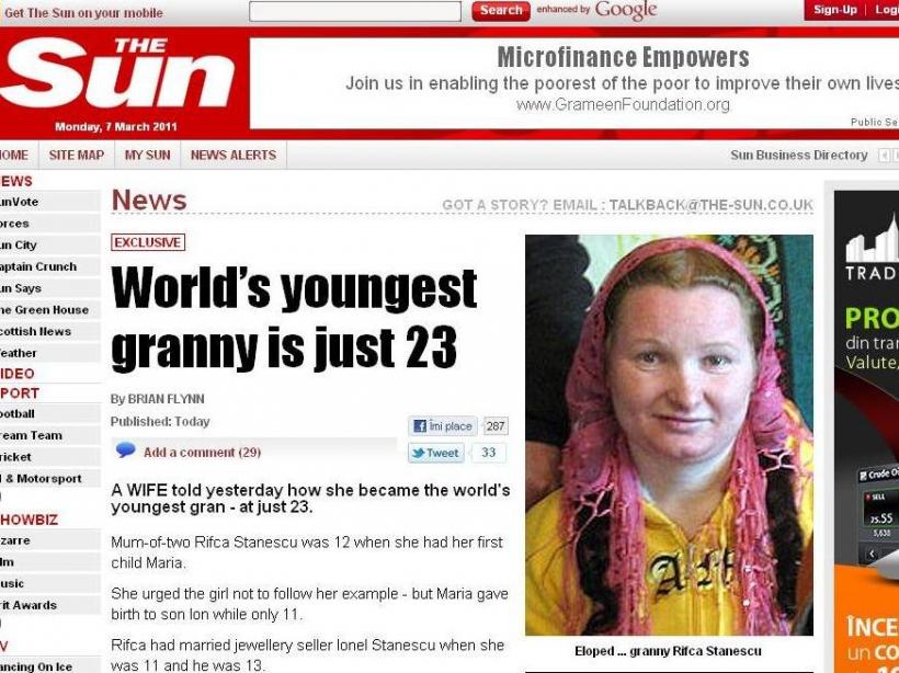 루마니아는 세계에서 가장 젊은 할머니를 가진 나라로 알려졌습니다.