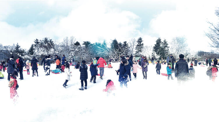 눈썰매장 코스들