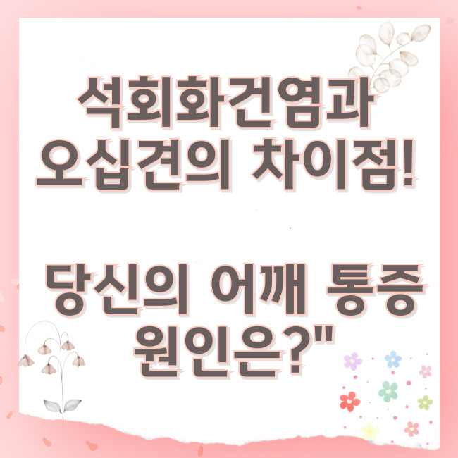 &quot;석회화건염과 오십견의 차이점! 당신의 어깨 통증 원인은?&quot;