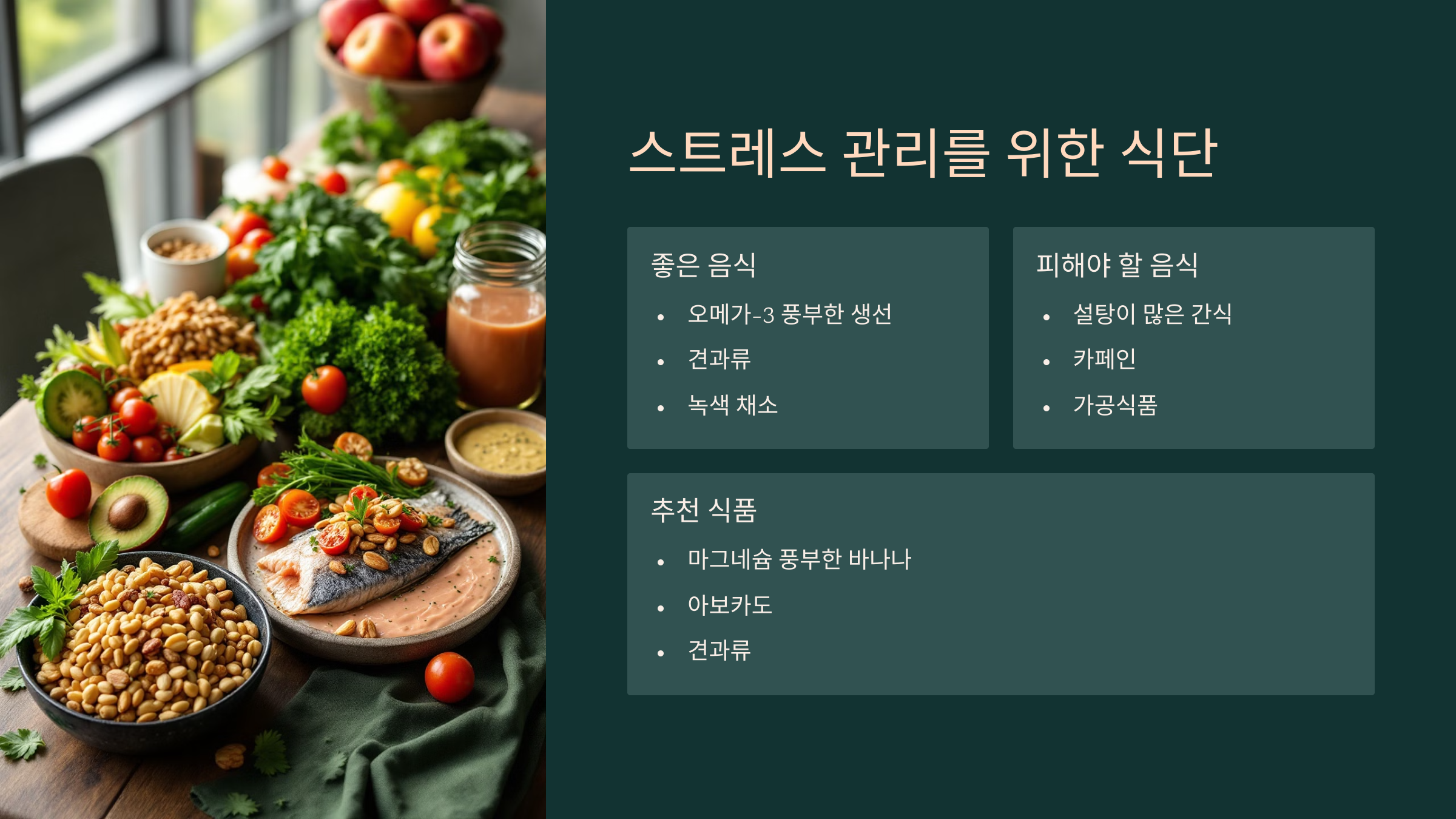 스트레스 해소에 좋은 음식