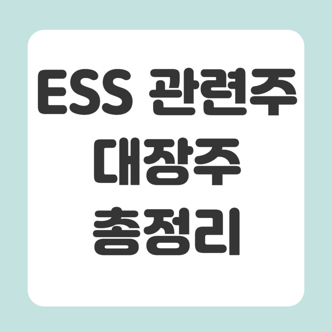 ESS 관련주 대장주 총정리
