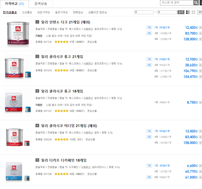 일리 전용 캡슐