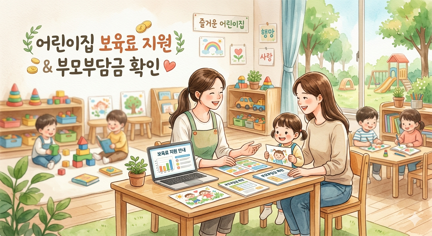 어린이집 보육료 지원 부모부담금 확인