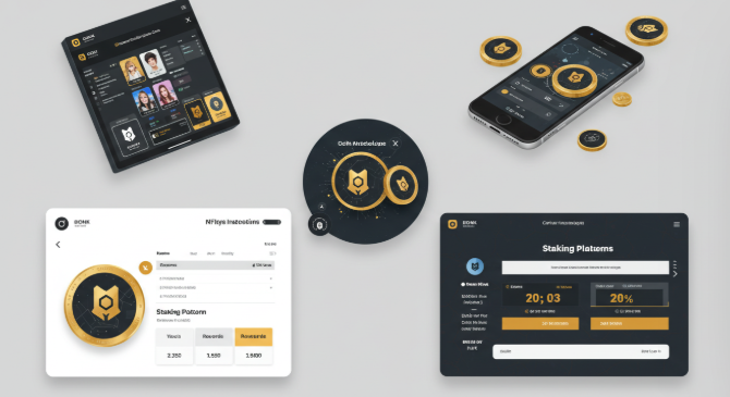 봉크 코인을 사용하는 다양한 현실 사례를 보여주는 몽타주