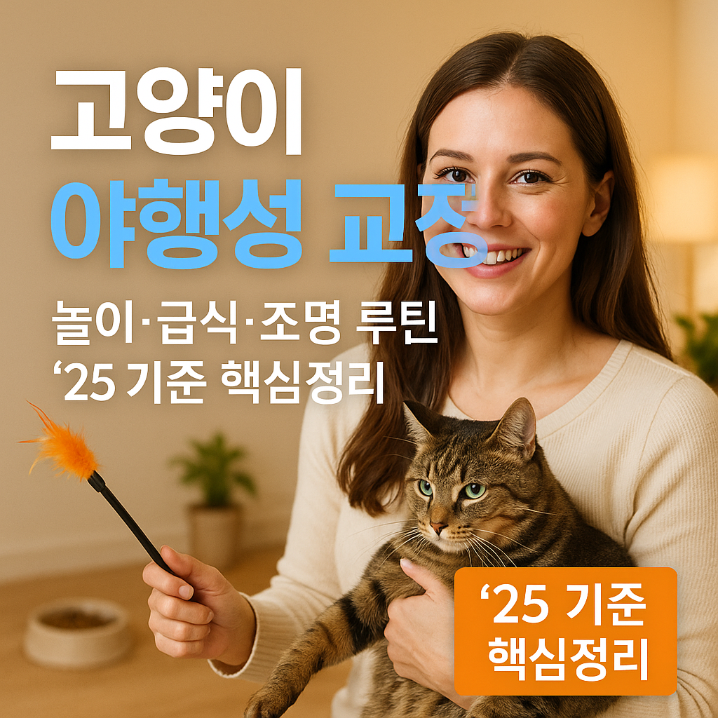고양이 야행성 교정 | 놀이·급식·조명 루틴 ’25 기준 핵심정리