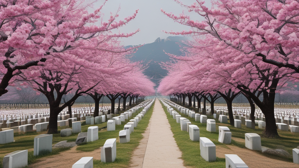현충원의 벚꽃전경