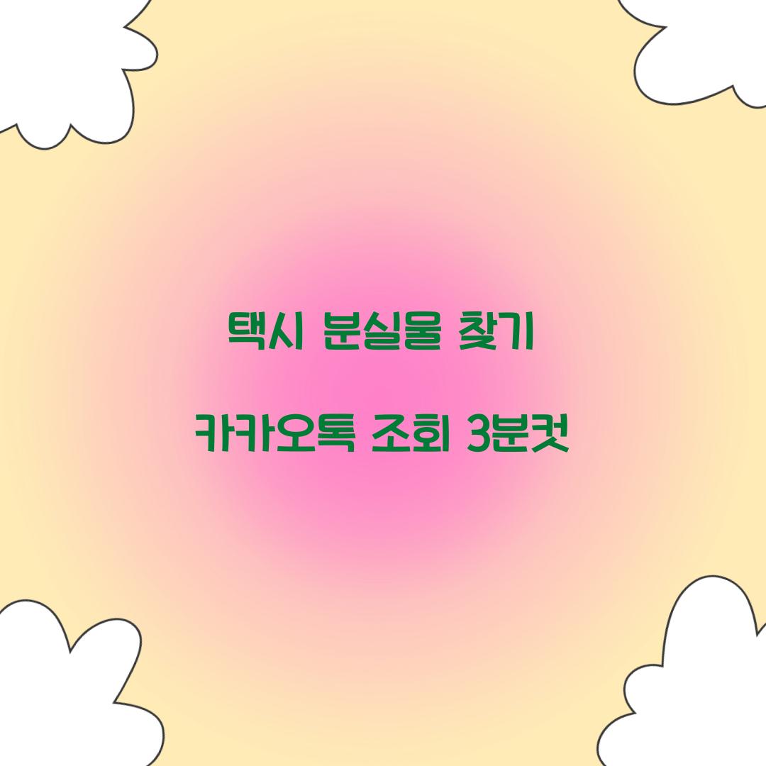 택시 분실물 찾기