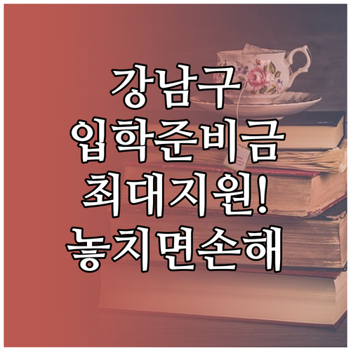 강남구 입학준비금 지원 대상 금액 신..