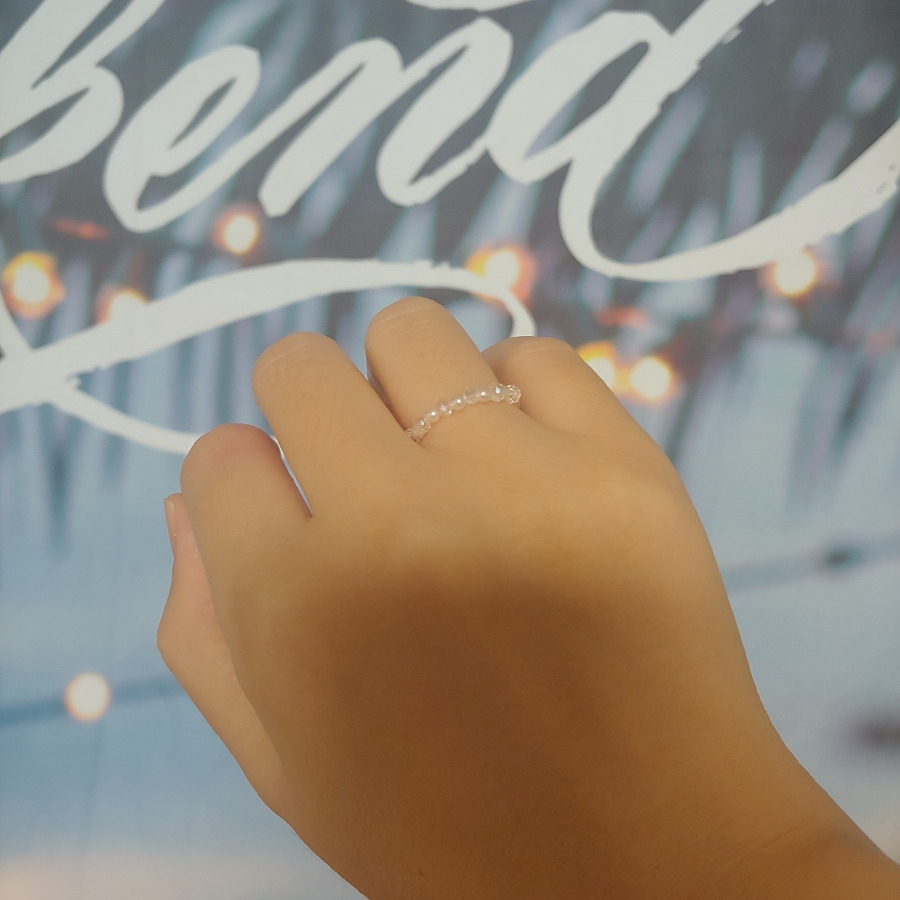 화이트 크리스탈 진주 레이어드링