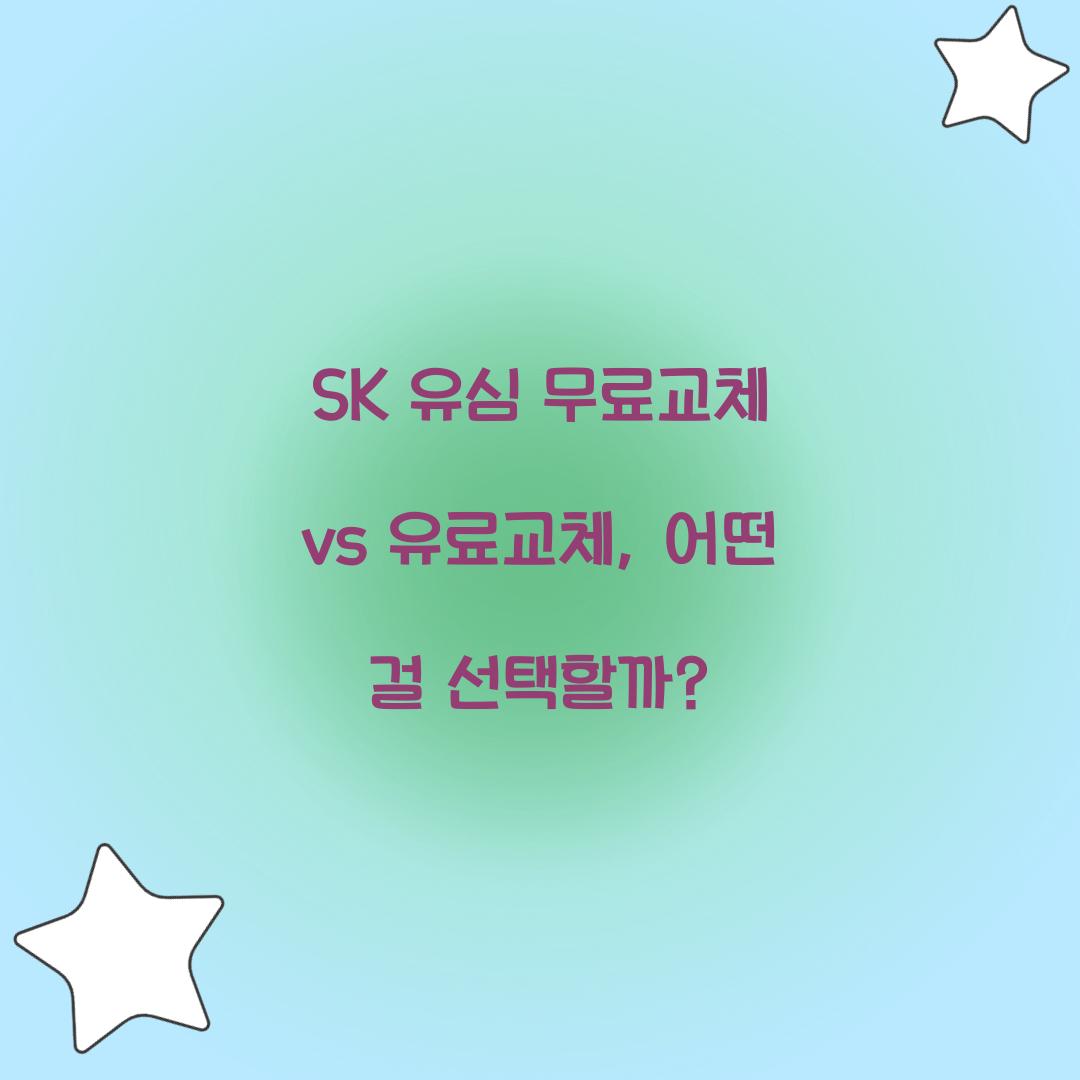 SK 유심 무료교체 vs 유료교체: 차이점과 선택 기준
