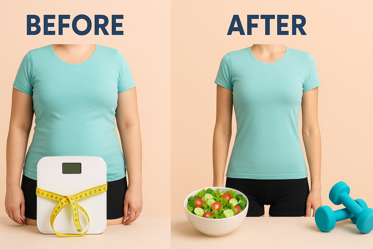 다이어트 전후 비교 이미지, Before & After 컨셉
