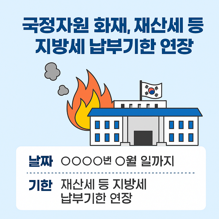 국정자원 화재, 재산세 등 지방세 납부기한 연장, 종류, 날짜, 납부 방법