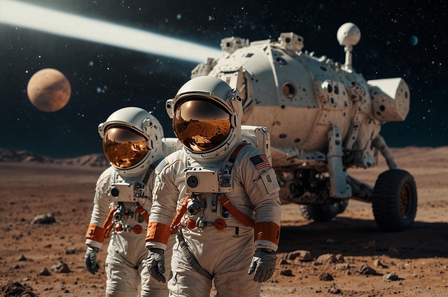 새로운 행성에 간 우주인 2명