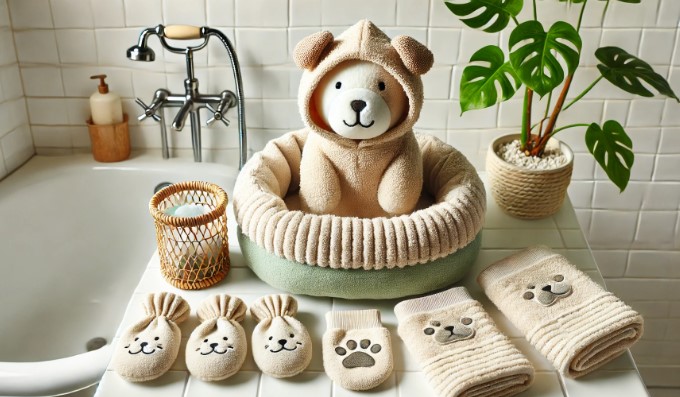 @오래된 수건으로 만드는 반려동물 목욕 용품 이미지