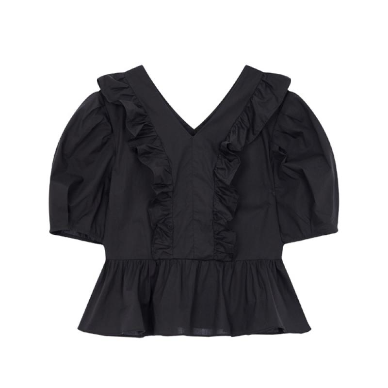 g-cut 지컷 빅 러플 페플럼 블라우스 7253260101