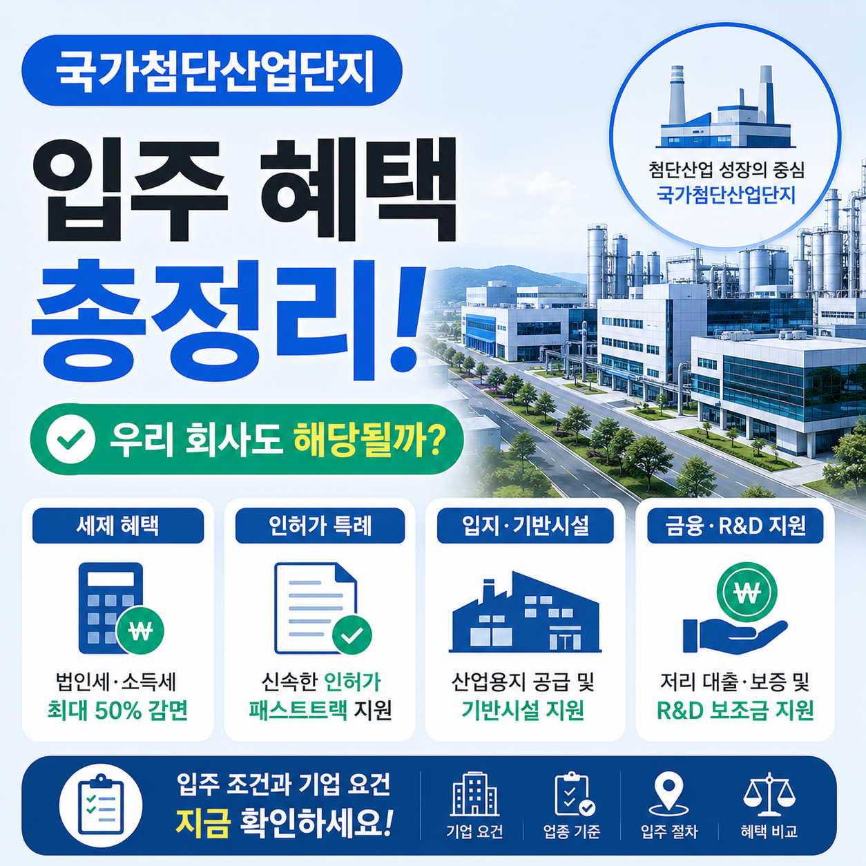 국가첨단산업단지 공장과 산업시설 전경