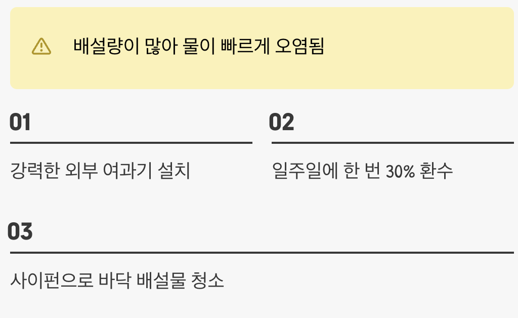 수질 관리 - '똥쟁이'를 위한 부지런함