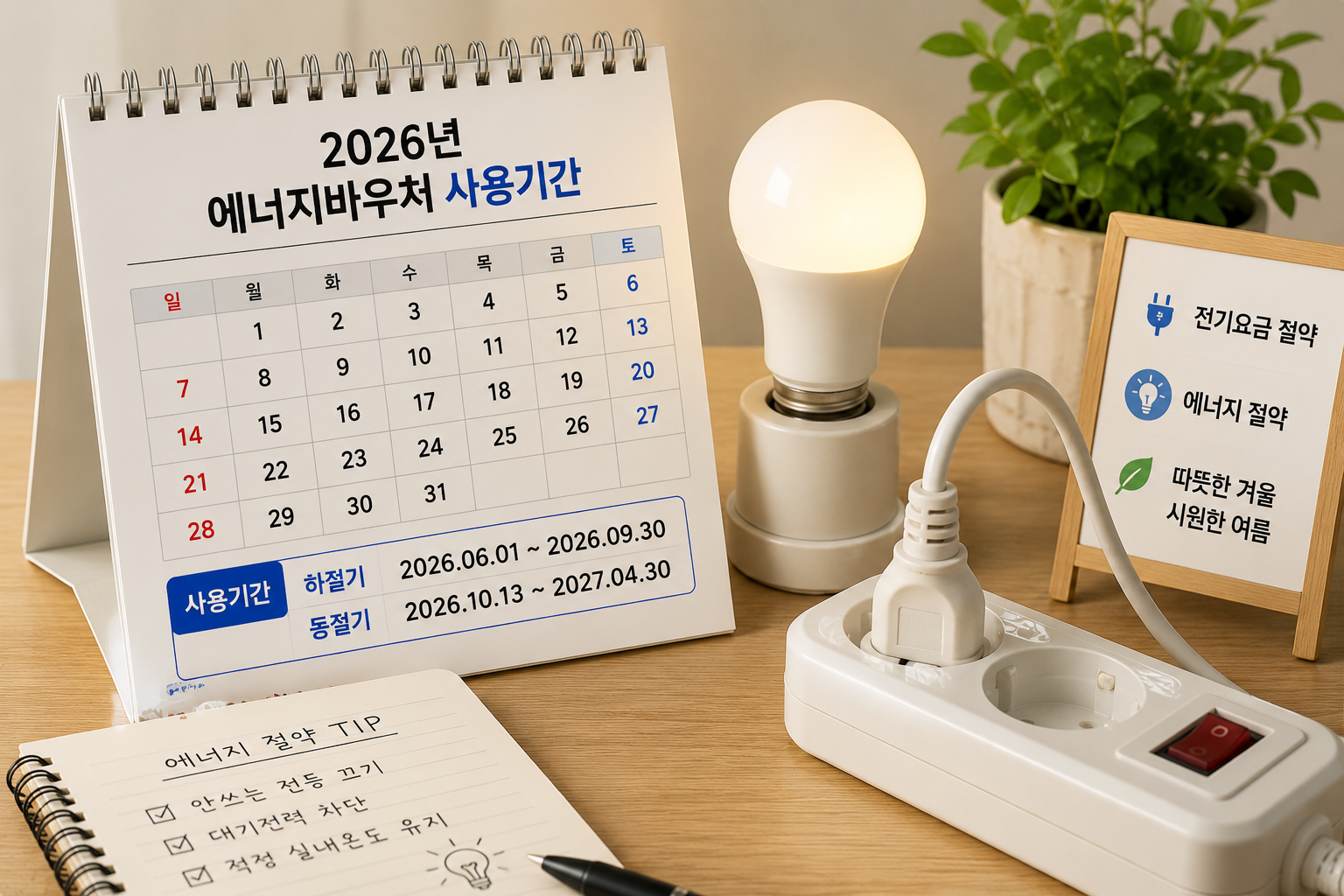 2026년 에너지바우처 하절기 동절기 사용기간
