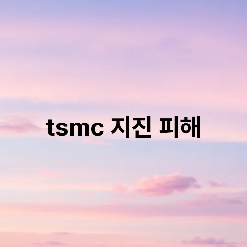 tsmc 지진 피해