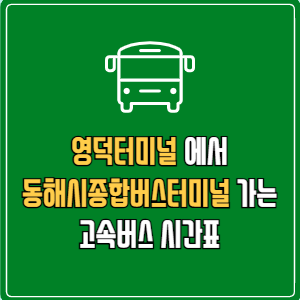 영덕터미널에서 동해시종합버스터미널 고속버스 시간표 요금 예매