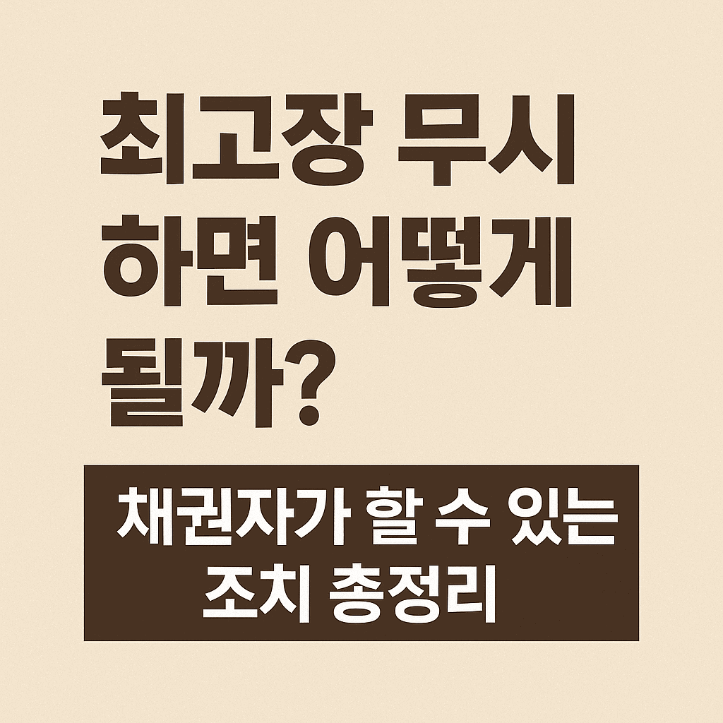 최고장 무시하면 어떻게?