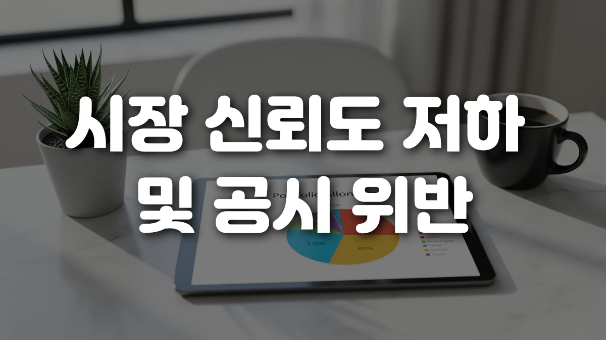 시장 신뢰도 저하 및 공시 위반