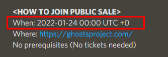 퍼블릭 민팅 일정을 나타냄, 2022-01-24 00:00 UTC