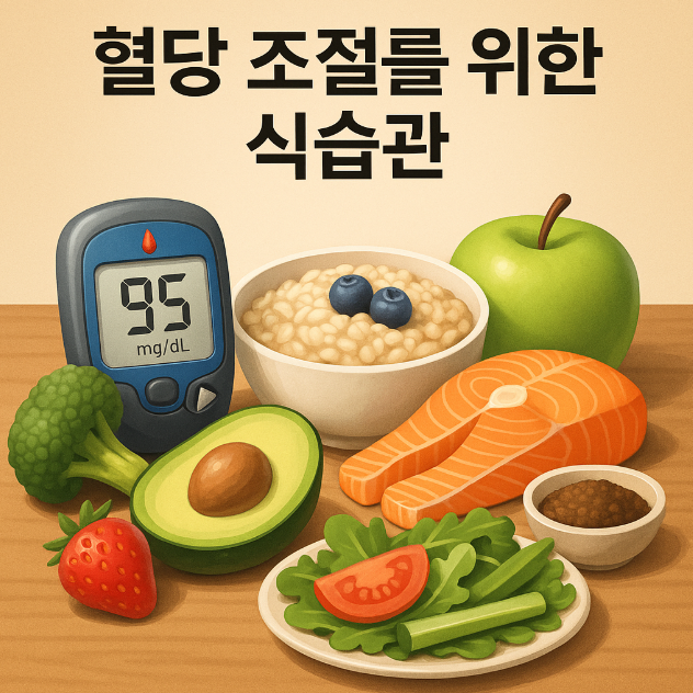 혈당 조절 관련 음식 관련 이미지