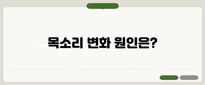 성대결절 증상 목소리 변화가 계속되면 의심