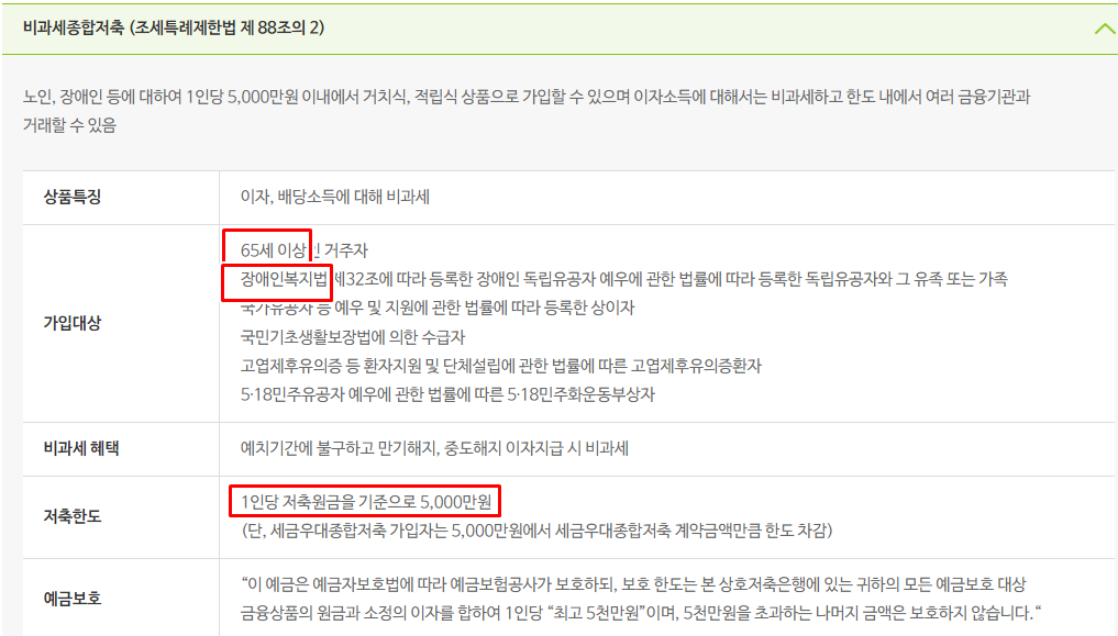 비과세종합저축