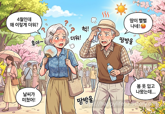 4월에 더위를 느끼는 시니어