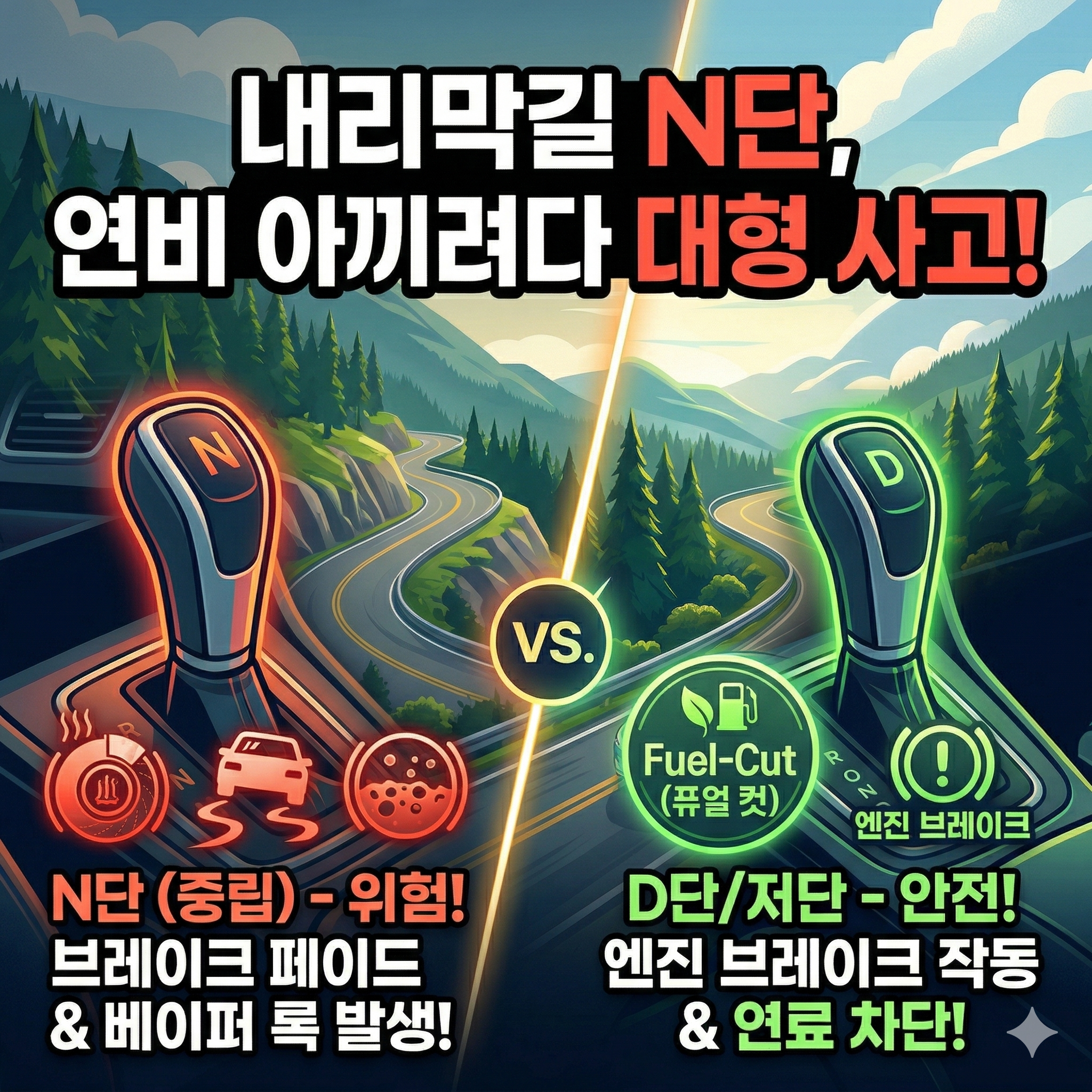 내리막길 중립기어 N단 이동, 연비 절약일까 위험한 도박일까?