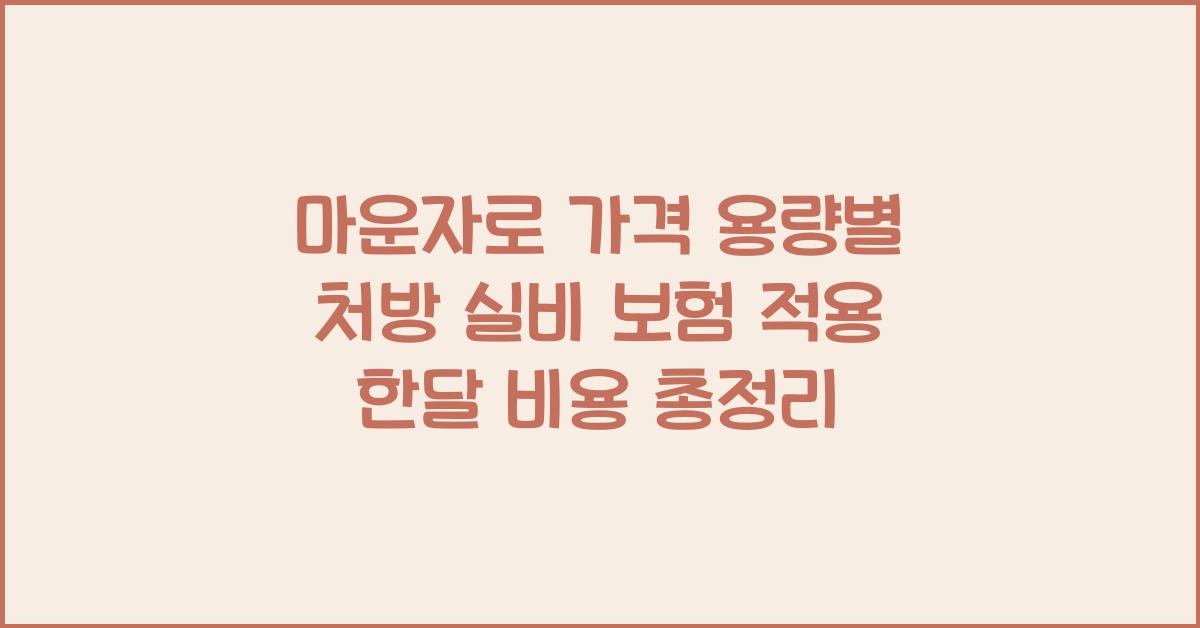 마운자로 가격