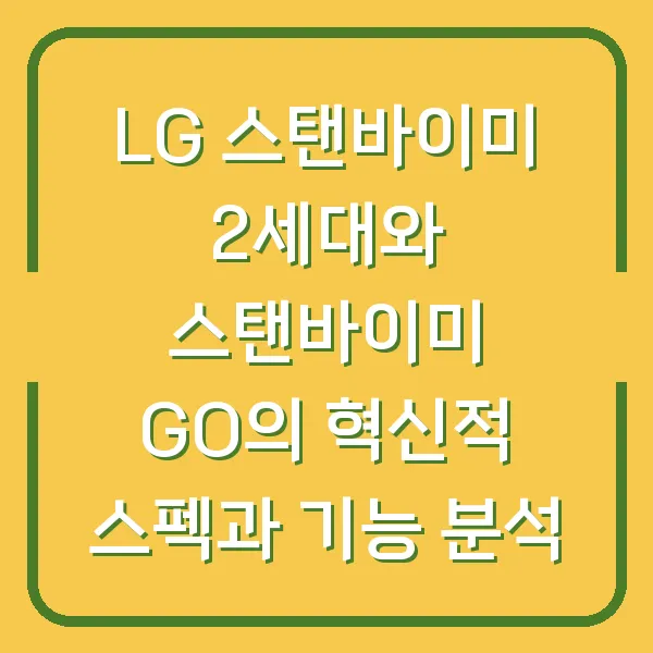 LG 스탠바이미 2세대와 스탠바이미 GO의 혁신적 스펙과 기능 분석