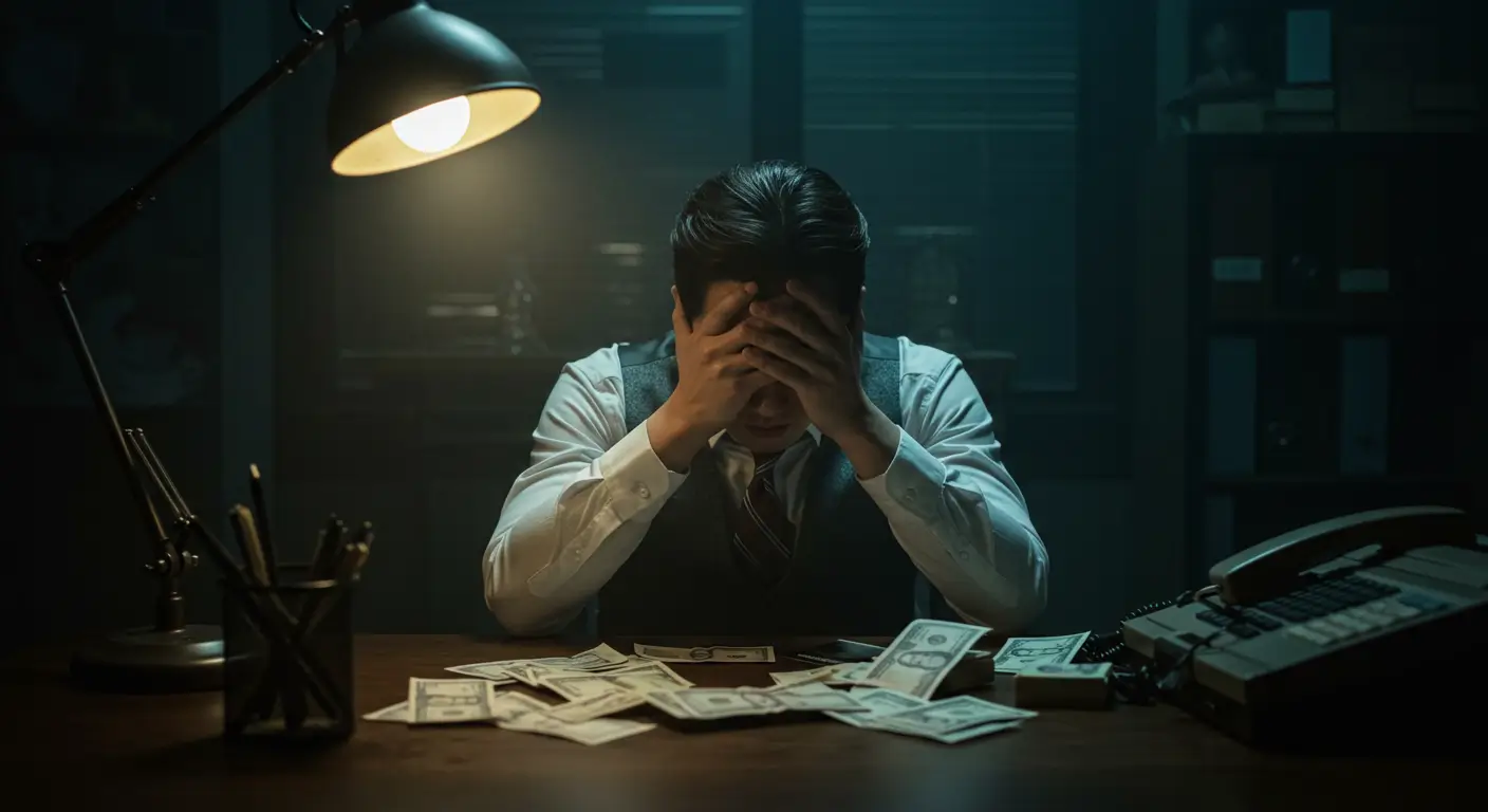 근로자채무통합을 고민하며 금융 스트레스를 겪는 직장인의 모습