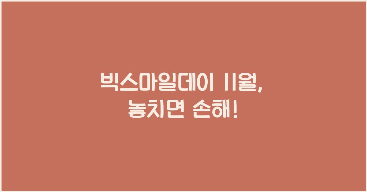 빅스마일데이 11월