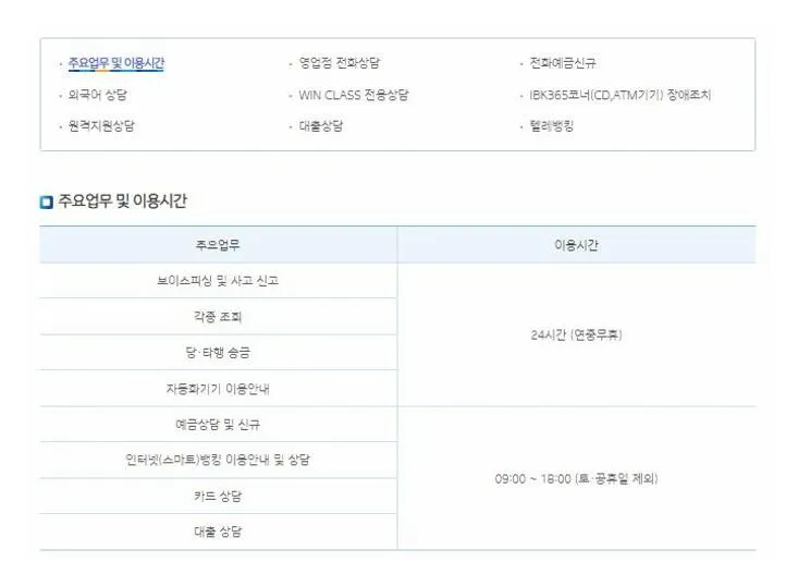 기업은행 고객센터