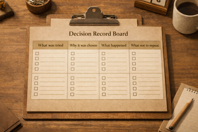 의사결정 기록 보드 체크리스트