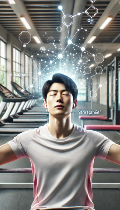 운동을 하면서 엔돌핀이 나오는 모습