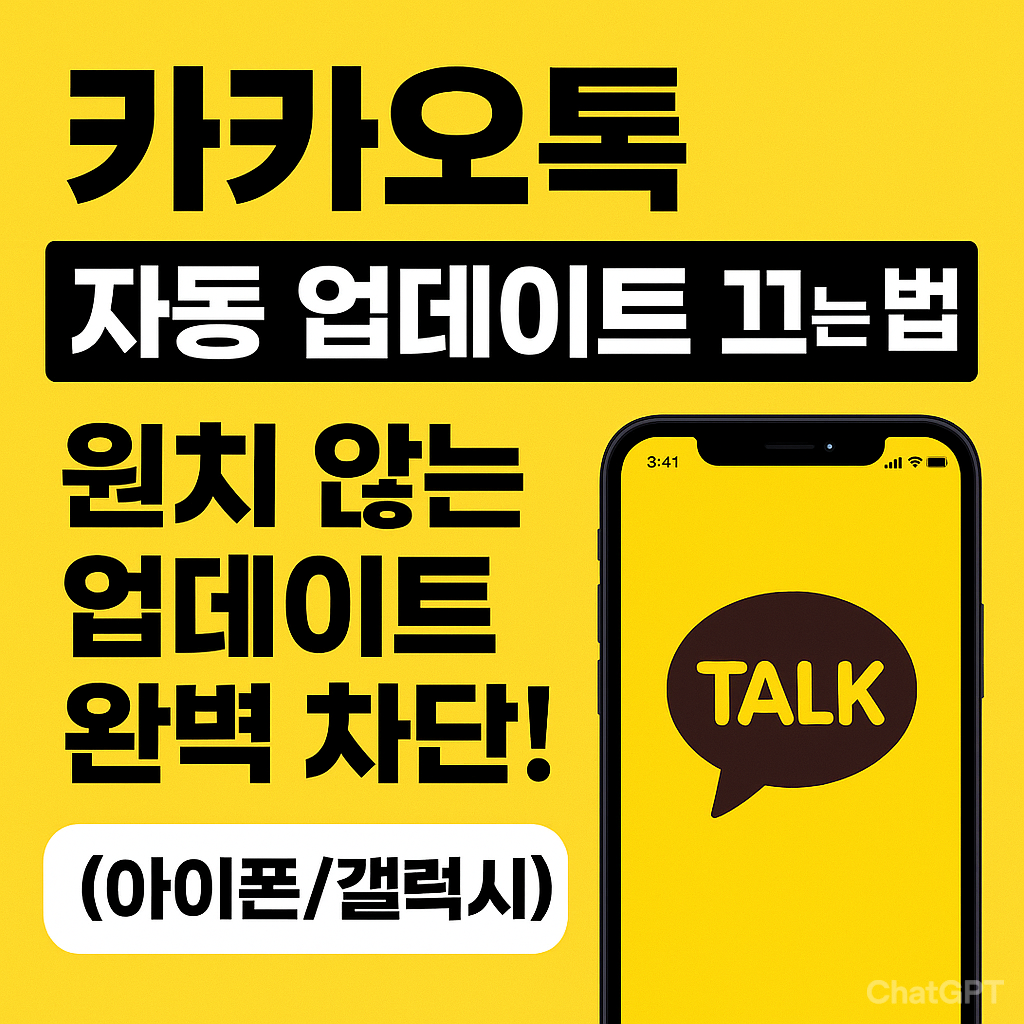 카카오톡 자동 업데이트 끄는 법