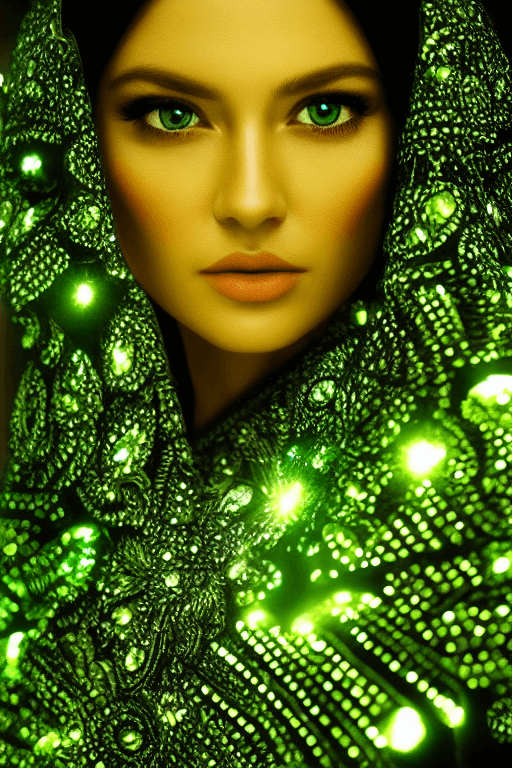 Playground AI로 생성한 그림(2) - 녹색 눈