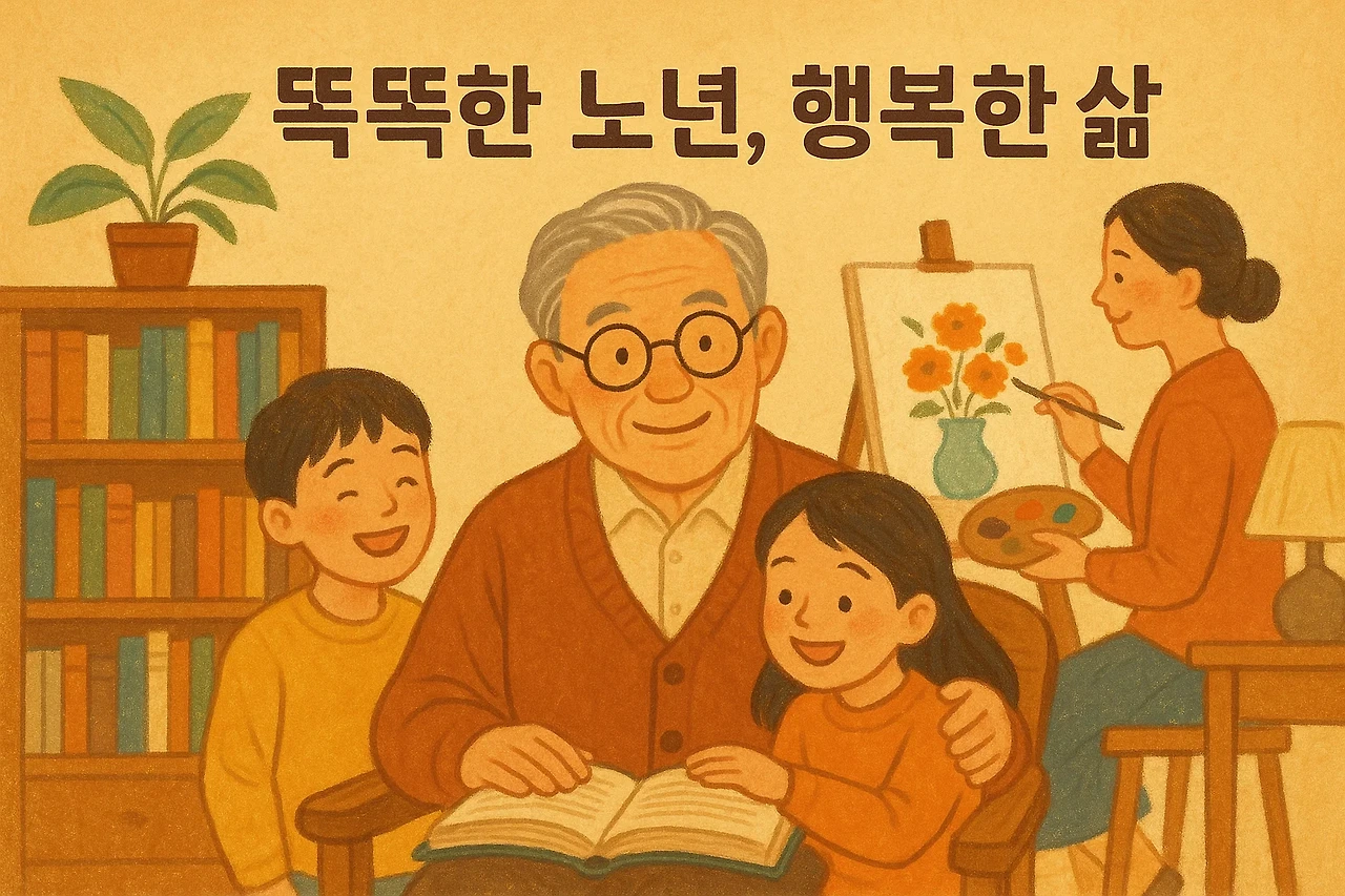 똑똑한 노년을 맞이하는 10가지 방법에 대한 블로그 소개 그림입니다.