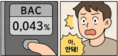 결국 음주운전에 걸리는 남자 만화
&quot;아 안돼!&quot;