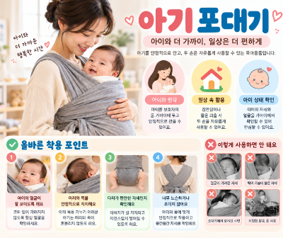 육아 필수템 아기 포대기, 장점과 안전하게 사용하는 방법