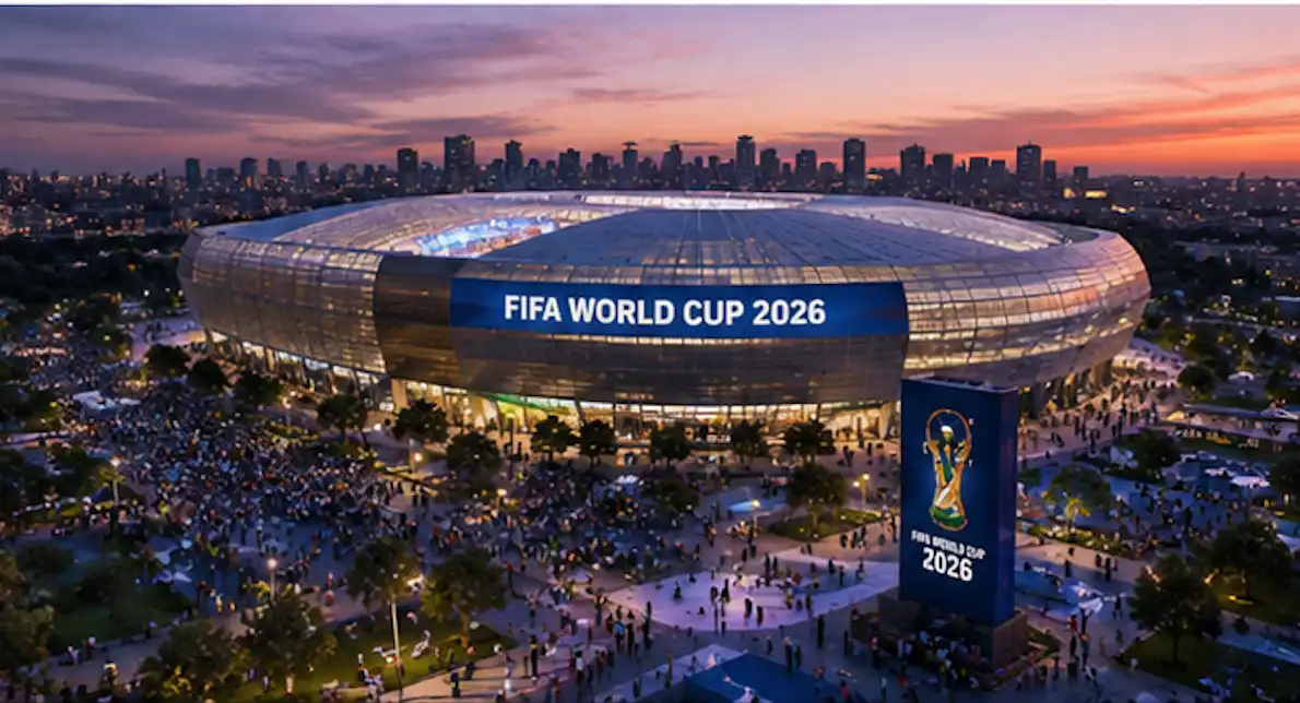 2026 FIFA 북중미 월드컵 경기장 외관 야경 항공뷰