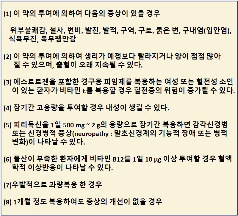 즉각 복약을 중단해야 하는 경우