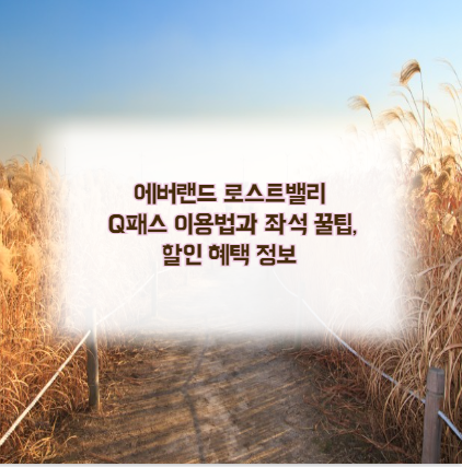 에버랜드 로스트밸리 Q패스 이용법과 좌석 꿀팁, 할인 혜택 정보