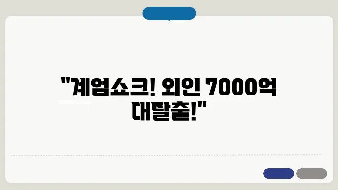 계엄쇼크.. 코스피 외슠 7000억 이탈
