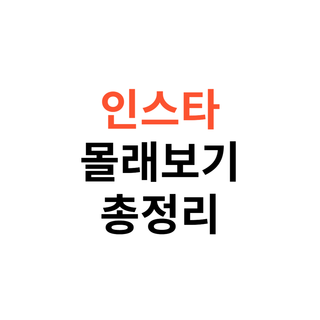 인스타 몰래보기